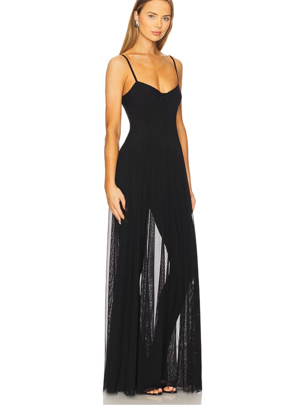 NORMA KAMALI 
Underwire Gown With Catsuit in Black - Picture 2 of 8